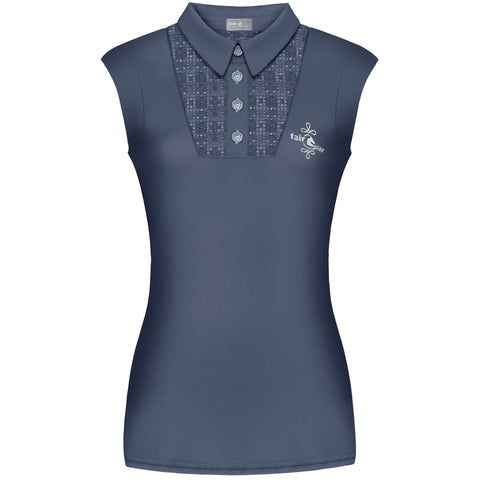 Fair Play Alina Sleeveless Polo Shirt Steel Blue