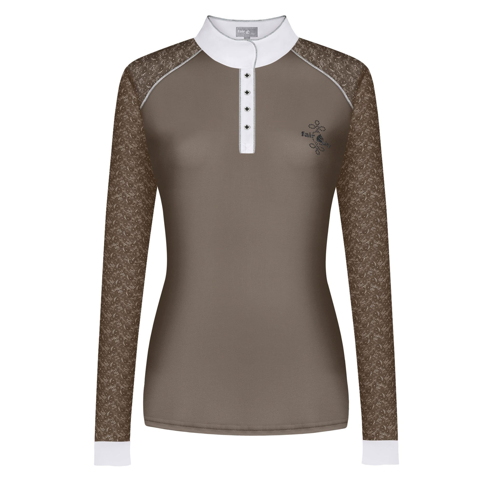 Fair Play Anita Long Sleeve Competition Shirt Taupe Grey