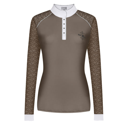 Fair Play Anita Long Sleeve Competition Shirt Taupe Grey