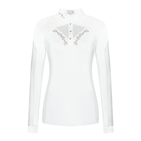 Fair Play Cathrine Rosegold Long Sleeve Show Shirt White