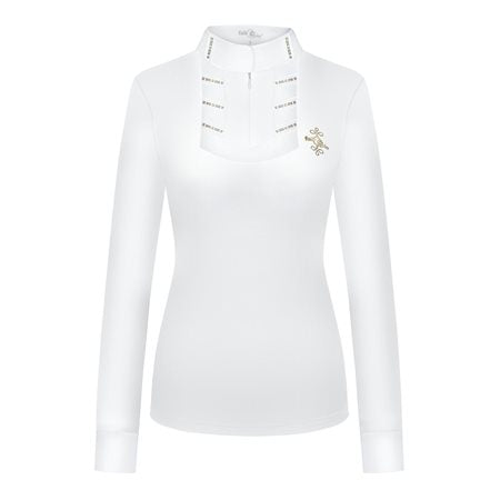 Fair Play Ingrid Vintage Gold Long Sleeve Show Shirt White