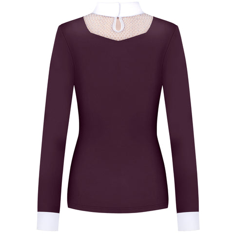 Fair Play Lara Vintage Gold Long Sleeve Show Shirt Royal Berry