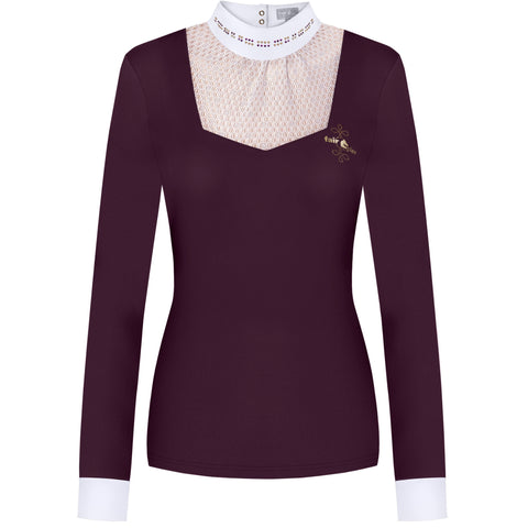 Fair Play Lara Vintage Gold Long Sleeve Show Shirt Royal Berry