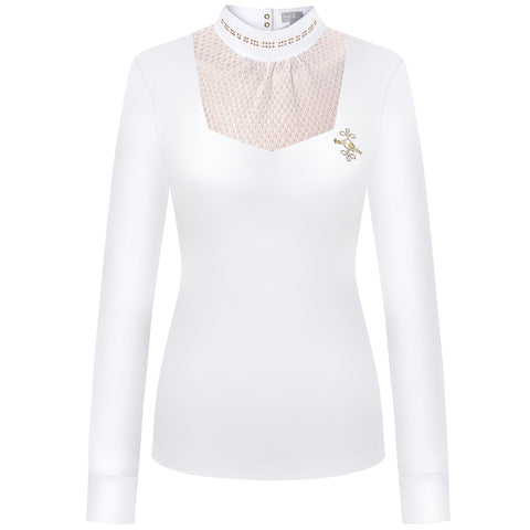 Fair Play Lara Vintage Gold Long Sleeve Show Shirt White