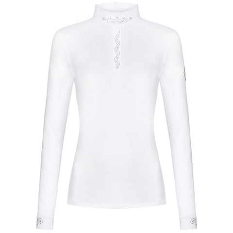 Fair Play Meredith Chic Turtleneck Show Shirt White