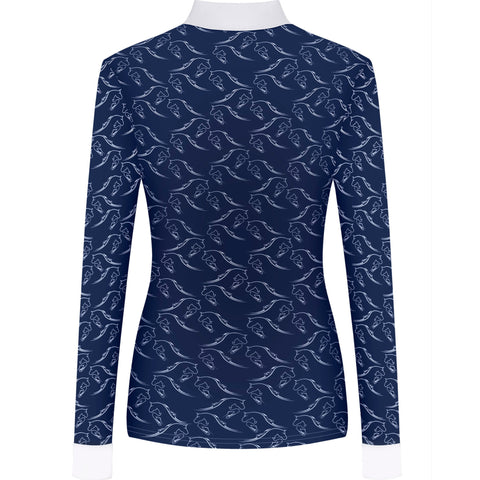 Fair Play Minna Long Sleeve Show Shirt Navy
