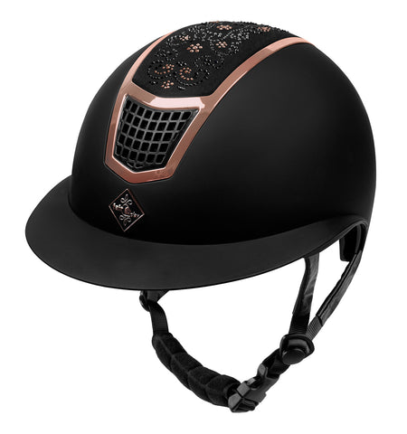 Fair Play Quantinum Chic Rosegold Riding Helmet Black