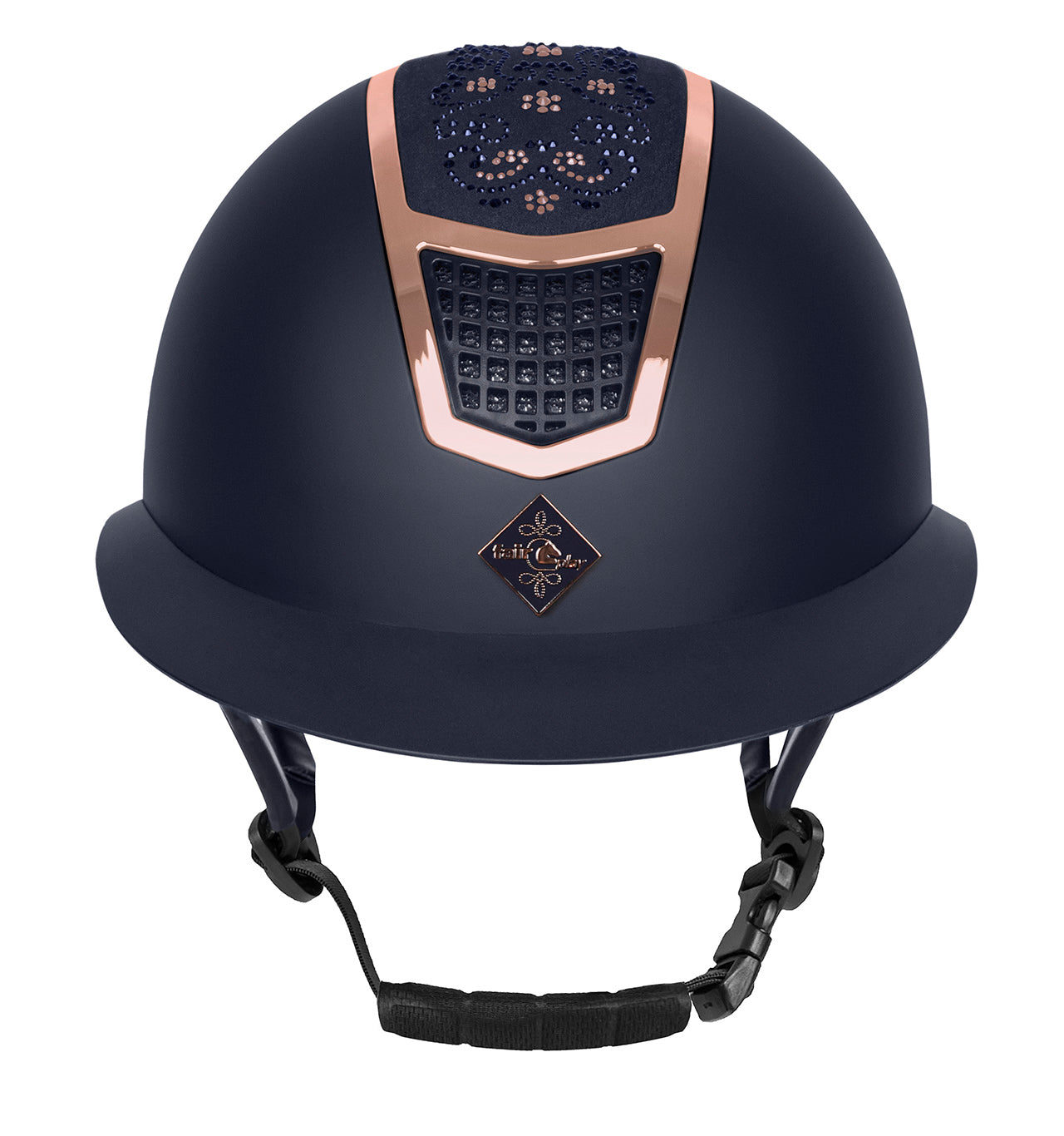 Fair Play Quantinum Chic Rosegold Riding Helmet Navy