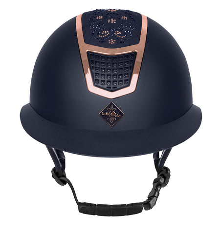 Fair Play Quantinum Chic Rosegold Riding Helmet Navy