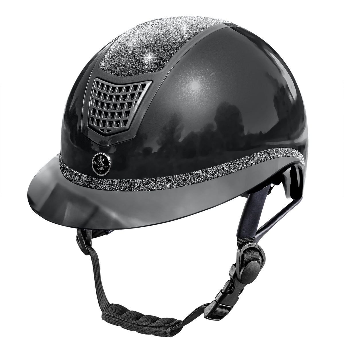 Fair Play Quantinum WV Eclipse Shiny Riding Helmet Black