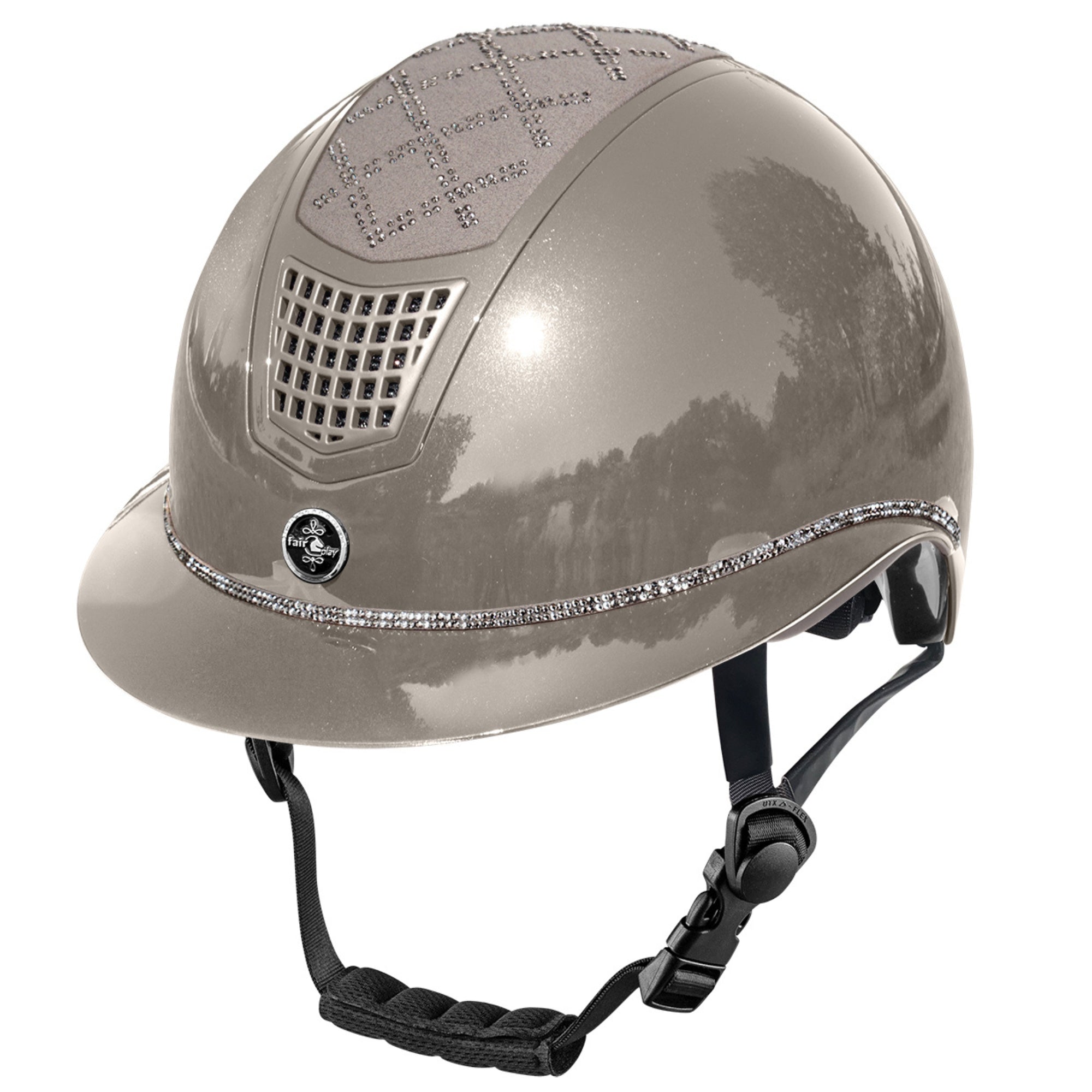 Fairplay Helmet Quantinum Spotlight Shiny Silver Helmet Almond Frost