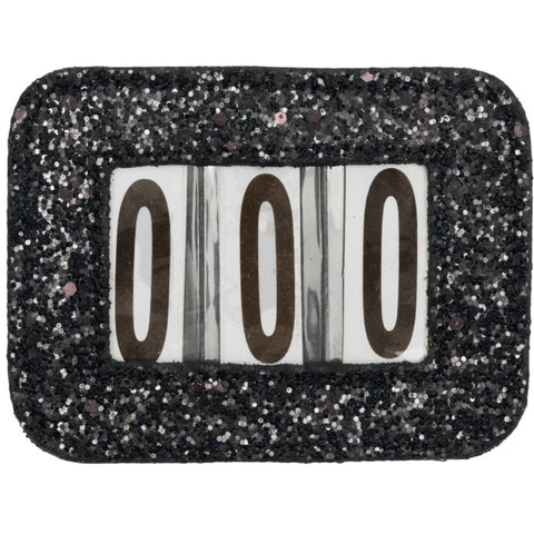 HorseGuard Glitter Competition Number Holder With Strap and Pin Attachment Black