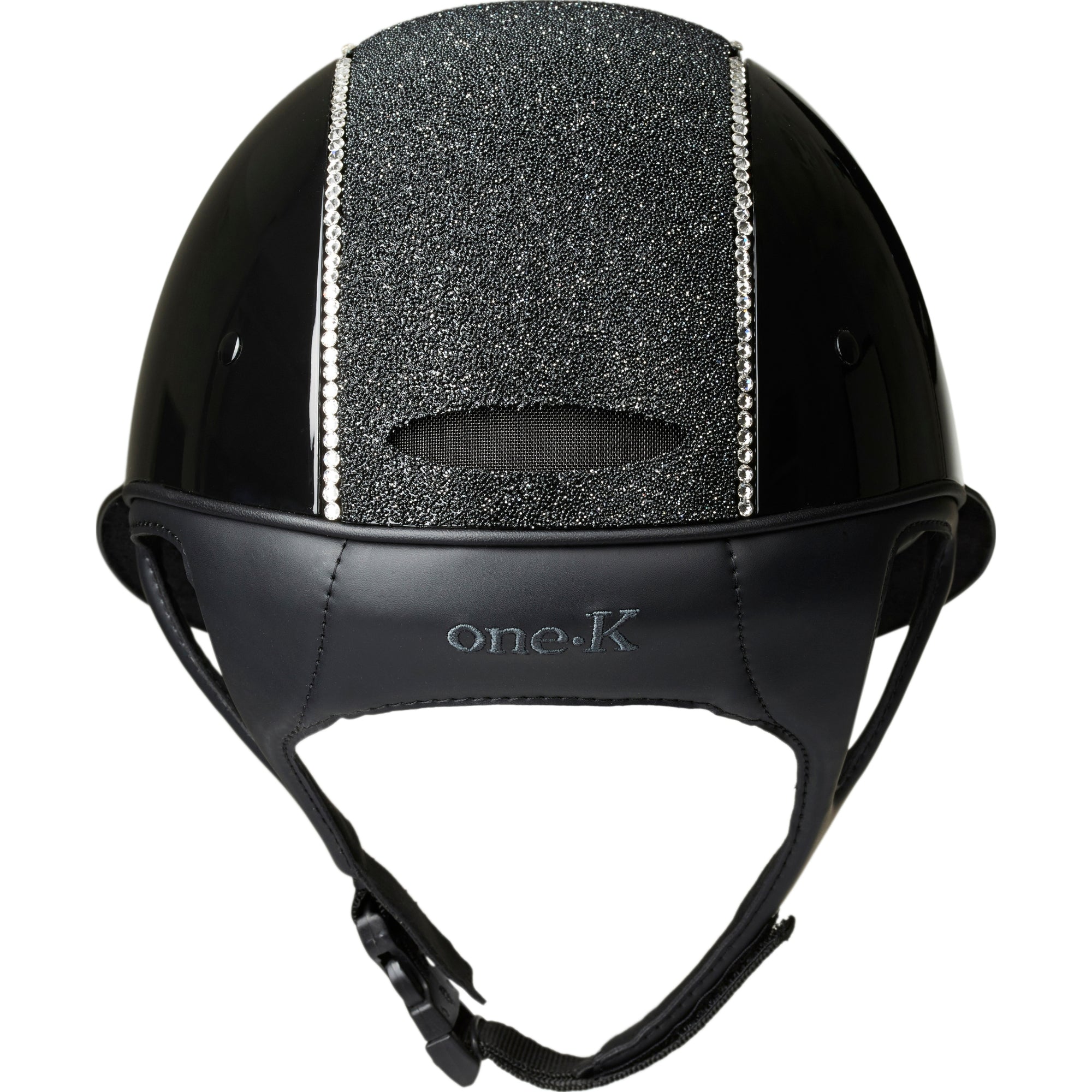 One K Defender Avance Glossy Glitter Riding Helmet Black