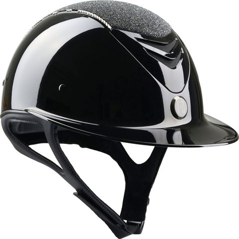One K Defender Avance Glossy Glitter Riding Helmet Black