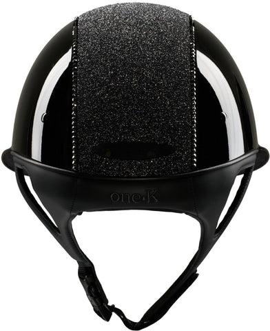 One K MIPS Avance Glossy Glitter Swarovski Riding Helmet Black