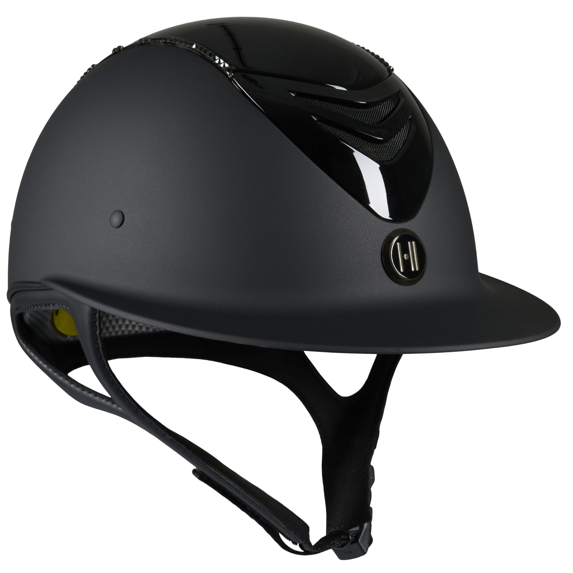 OneK Helmet Mips Avance Matt Glossy Top Swarovski Black