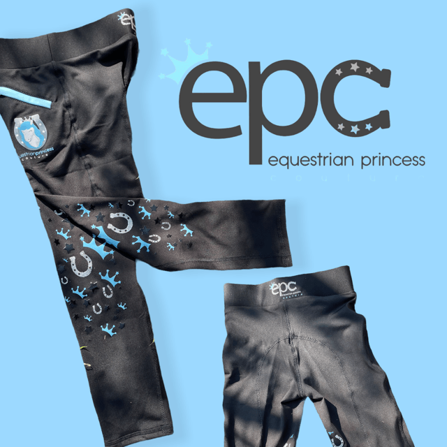 Equestrian Princess Kids Riding Tights Blue