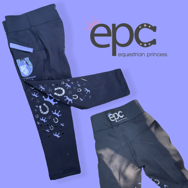 Equestrian Princess Kids Riding Tights Navy