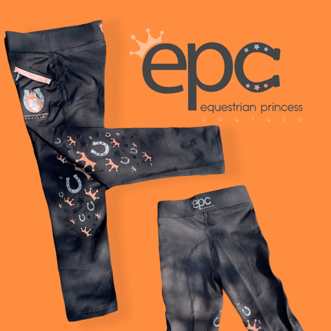 Equestrian Princess Kids Riding Tights Orange