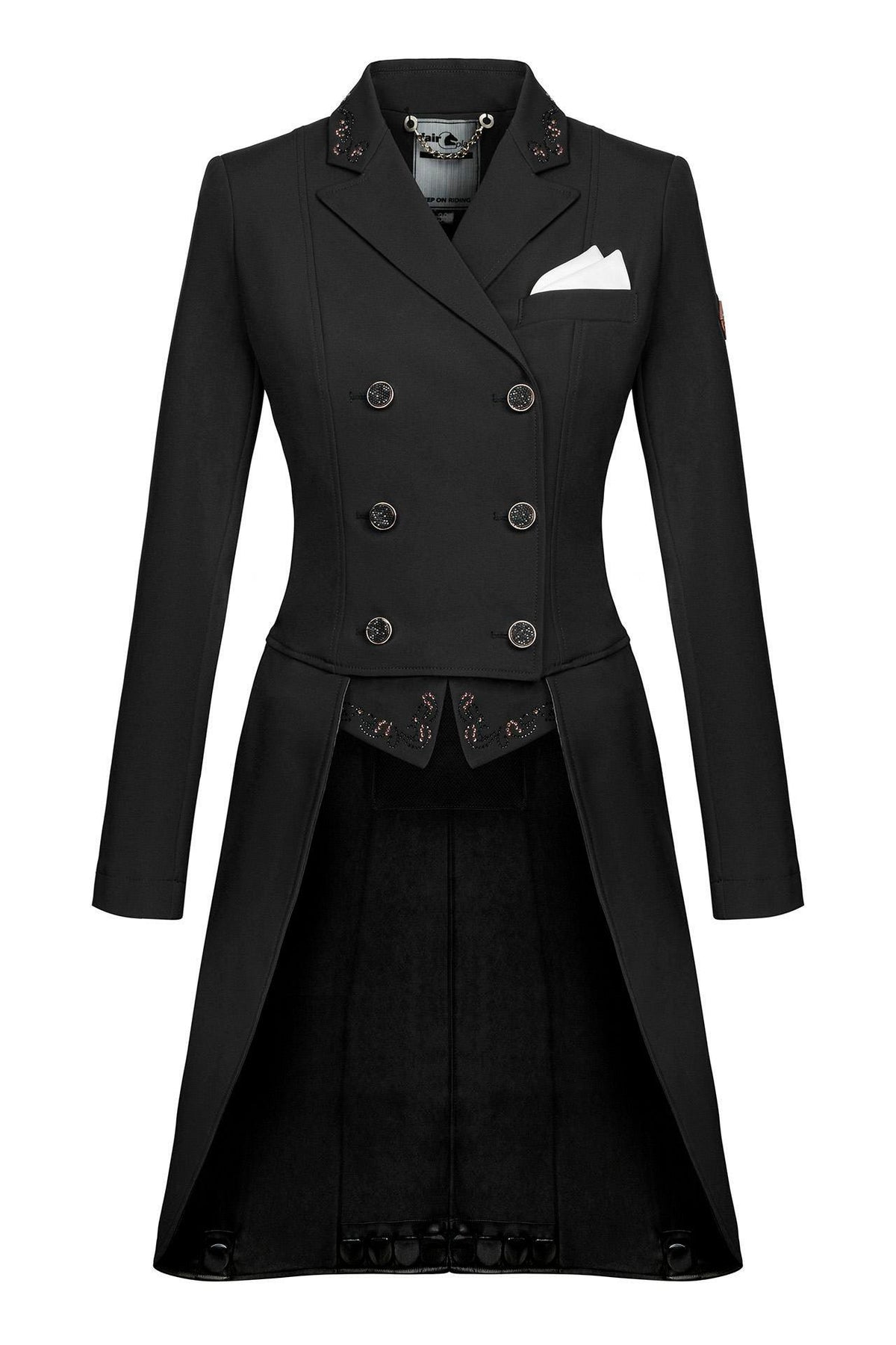 Fairplay Dorothee Chic Rosegold Long Tailcoat Show Jacket Black