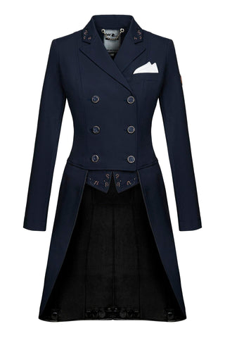 Fairplay Dorothee Chic Rosegold Long Tailcoat Show Jacket Navy