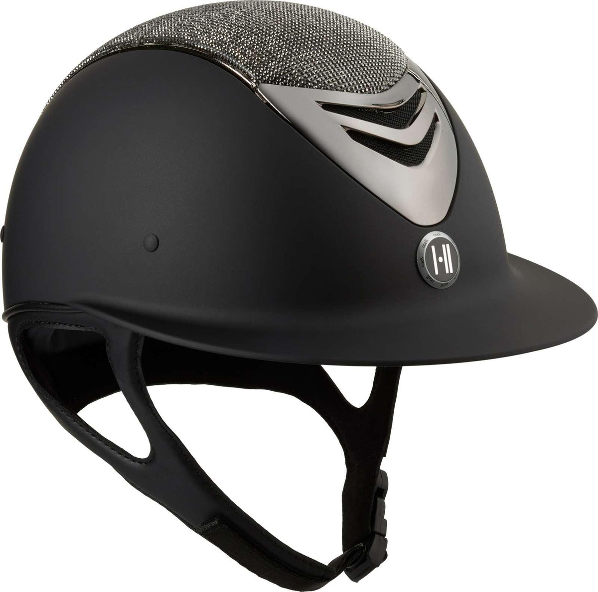 One K Avance Matt Shine Chrome Riding Helmet Black
