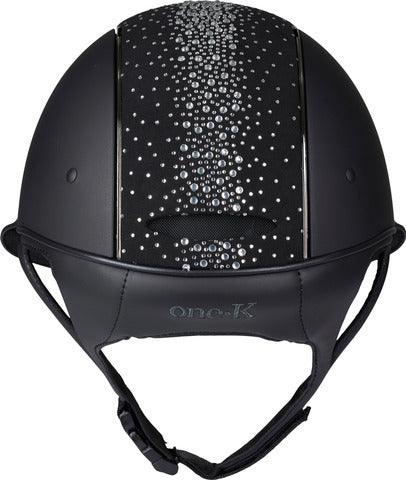 One K Avance Matt Sparkles Chrome Riding Helmet Black