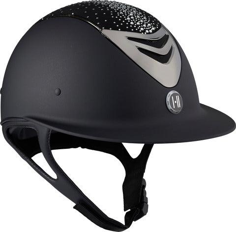 One K Avance Matt Sparkles Chrome Riding Helmet Black