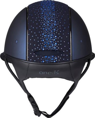 One K Avance Matt Sparkles Chrome Riding Helmet Navy