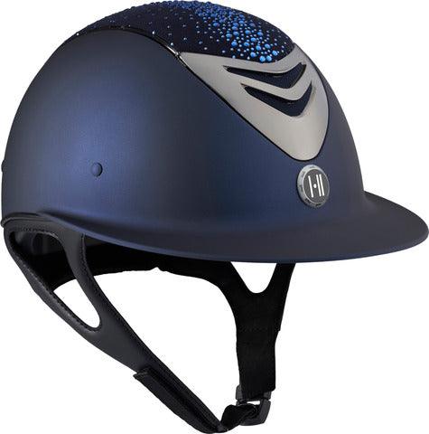 One K Avance Matt Sparkles Chrome Riding Helmet Navy