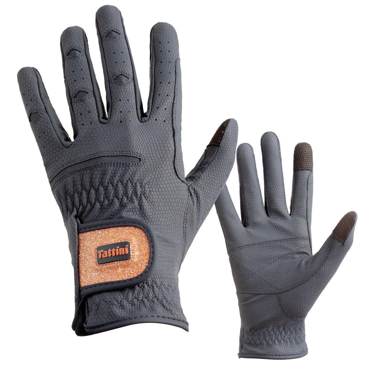 Tattini Lurex Gold Gloves Black