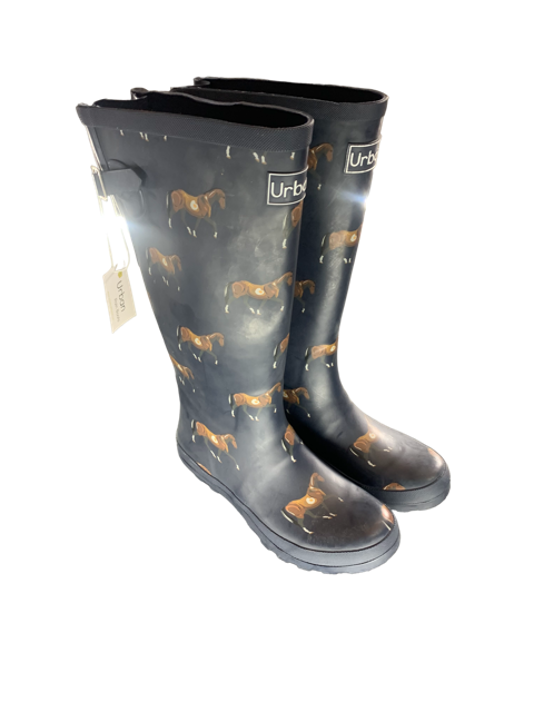 Urban Long Rain Boots Horse Print